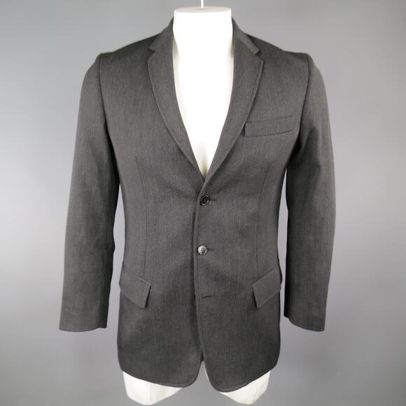 MAISON MARTIN MARGIELA Regular Charcoal Solid Wool Notch Lapel Sport Coat - Picture 1 of 1